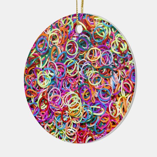 Buntes Rubberbands Keramikornament (Links)