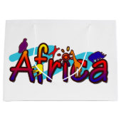 Buntes Safarilogo Afrika-Spaßes Große Geschenktüte (Vorderseite)