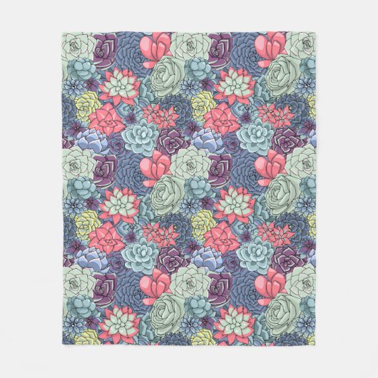 Buntes saftiges Muster Fleecedecke (Vorderseite)