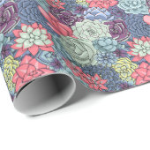 Buntes saftiges Muster Geschenkpapier (Rolleneckpunkt)