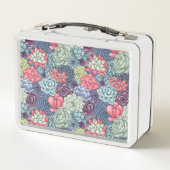 Buntes saftiges Muster Metall Brotdose (Rückseite)