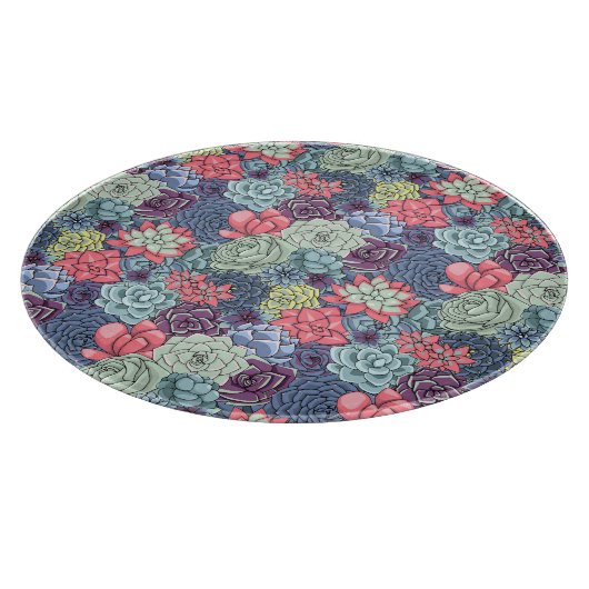 Buntes saftiges Muster Schneidebrett (Ecke)