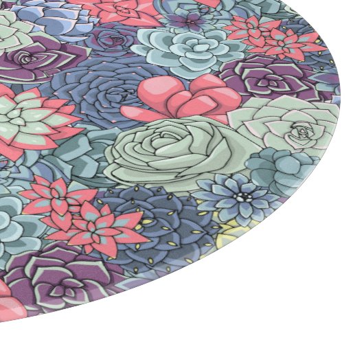 Buntes saftiges Muster Schneidebrett (Ecke)