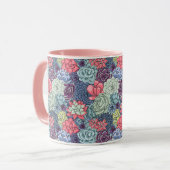 Buntes saftiges Muster Tasse (Vorderseite Links)