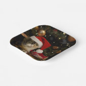 Buntes Santa-Kätzchen-Papiertablett Pappteller (Gewinkelt)