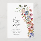 Buntes Save The Date Postkarte (Vorderseite)