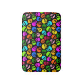 Buntes Schädelmuster im Schwarzen Badematte (Vorderseite Vertikal)