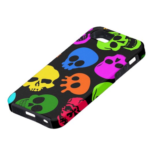 Buntes Schädelmuster im Schwarzen Case-Mate iPhone Hülle (unten)