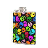 Buntes Schädelmuster im Schwarzen Flachmann (Links)