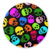 Buntes Schädelmuster im Schwarzen Keramikknauf (Vorderseite)