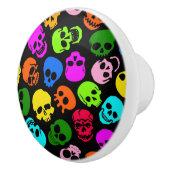 Buntes Schädelmuster im Schwarzen Keramikknauf (Rechts)