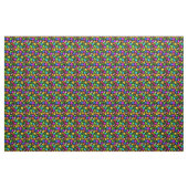 Buntes Schädelmuster im Schwarzen Stoff (Yard (91,4 cm))