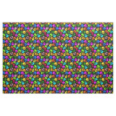 Buntes Schädelmuster im Schwarzen Stoff (Fat Quarter (45,7 x 55,9 cm))