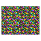 Buntes Schädelmuster im Schwarzen Tischdecke (Vorderseite (Horizontal))