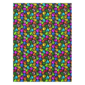 Buntes Schädelmuster im Schwarzen Tischdecke (Vorderseite)