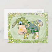 Buntes Schaf Postkarte (Vorne/Hinten)