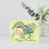 Buntes Schaf Postkarte (Stehend Vorderseite)