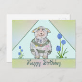 Buntes Schaf Postkarte (Vorne/Hinten)