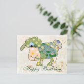 Buntes Schaf Postkarte (Stehend Vorderseite)