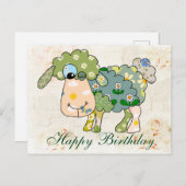 Buntes Schaf Postkarte (Vorne/Hinten)