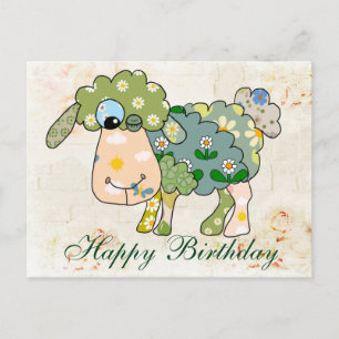 Buntes Schaf Postkarte