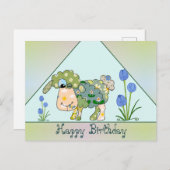 Buntes Schaf Postkarte (Vorne/Hinten)