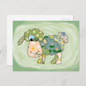 Buntes Schaf Postkarte (Vorne/Hinten)