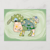 Buntes Schaf Postkarte (Vorderseite)