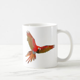 Buntes Scharlachrot Macawfliegen-Kunst Kaffeetasse