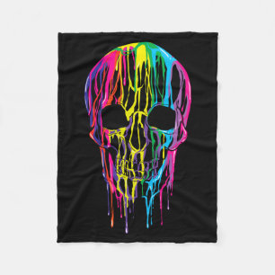 Buntes schmelzendes Totenkopf-Halloween-Jungen-Reg Fleecedecke
