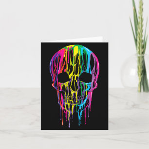 Buntes schmelzendes Totenkopf-Halloween-Jungen-Reg Karte