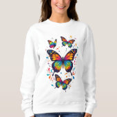 Buntes Schmetterlings-Kunst-Sweatshirt Sweatshirt (Vorderseite)