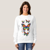 Buntes Schmetterlings-Kunst-Sweatshirt Sweatshirt (Vorne ganz)