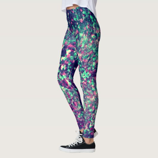Buntes Schmutz-Kaleidoskop-Muster Leggings (Links)