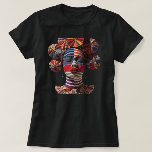 Buntes Schwarzes Frauen T-Shirt feiern (Design vorne)