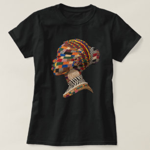 Buntes Schwarzes Frauen T-Shirt feiern