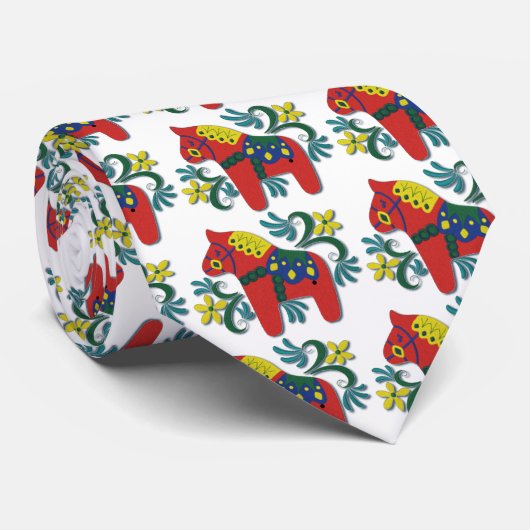 Buntes Schwede Dala Pferd Krawatte (Gerollt)