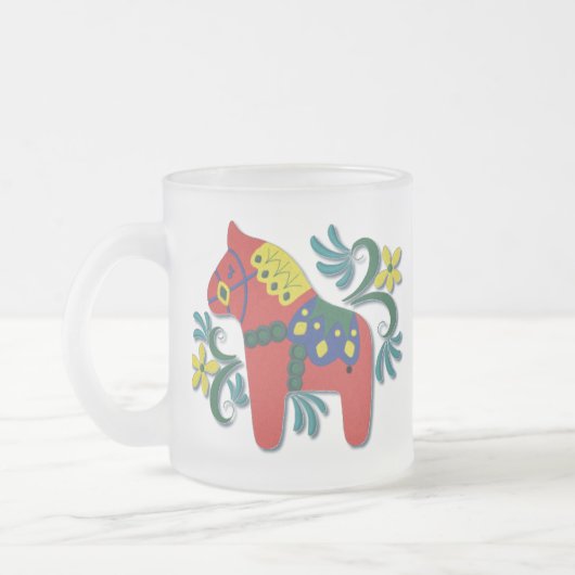 Buntes Schwede Dala Pferd Mattglastasse (Links)