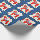 Buntes Schwede Dala Pferd mit Rosemaling Akzent Geschenkpapier (Ecke)