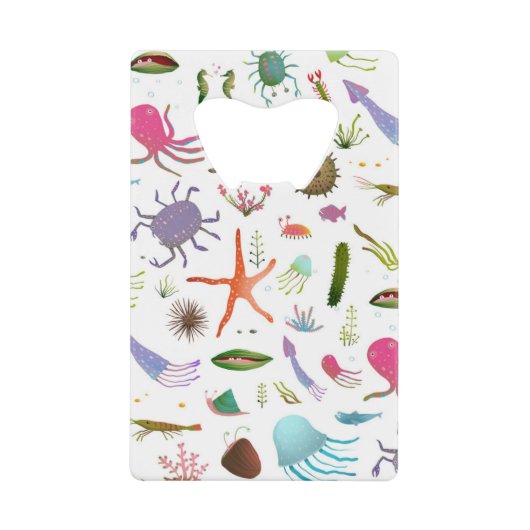 Buntes Seeleben Geldbeutel Flaschenöffner (Vorderseite)