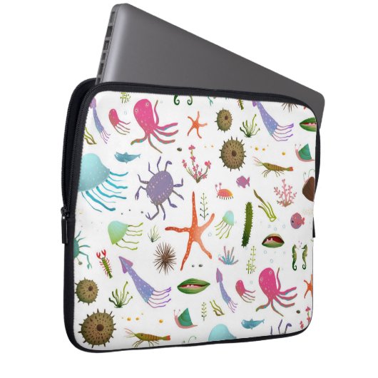 Buntes Seeleben Laptopschutzhülle (Vorne Rechts)