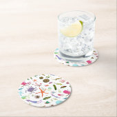 Buntes Seeleben Runder Pappuntersetzer (Vor Ort)