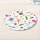 Buntes Seeleben Runder Pappuntersetzer (Angewinkelt)