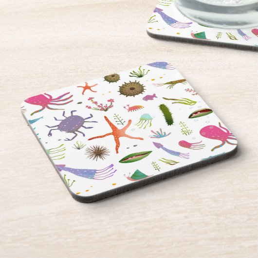 Buntes Seeleben Untersetzer (Linke Seite)