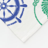 Buntes Seemuster Fleecedecke (Ecke)