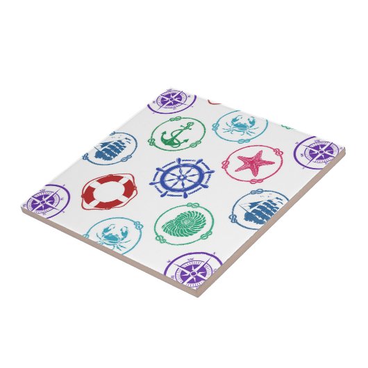 Buntes Seemuster Fliese (Seite)