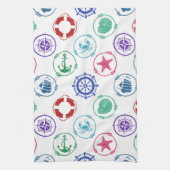 Buntes Seemuster Geschirrtuch (Vertikal)