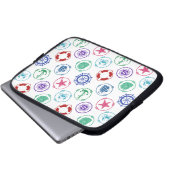 Buntes Seemuster Laptopschutzhülle (Vorne Knopf)