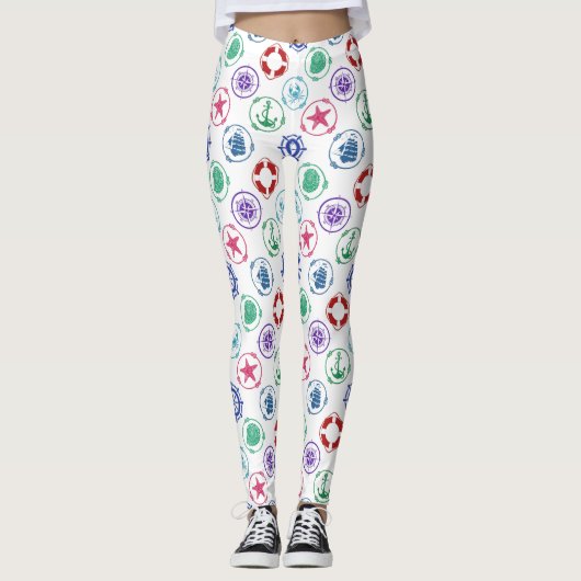 Buntes Seemuster Leggings (Vorderseite)