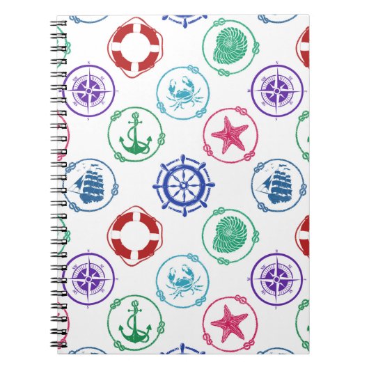 Buntes Seemuster Notizblock (Vorderseite)